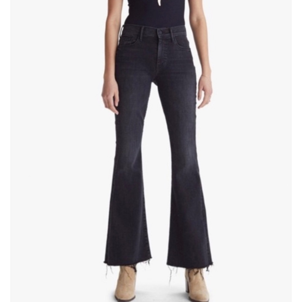 MOTHER Women's Black Flare Jeans